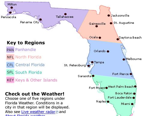 The Vacation Regions of Florida