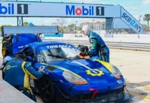 ChampCar Under the Stars at Sebring car on pit road in Sebring
