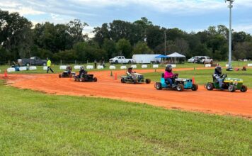 NASGRASS Ready to Sling Sod at Home Opener racing lawn mowers